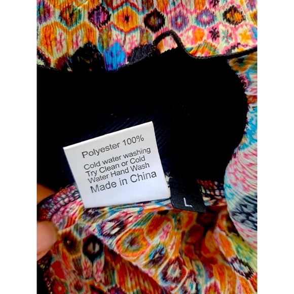 Rossi Roma Long sleeve button up crinkle blouse + Tank Twin Set Size Large - Picture 15 of 15